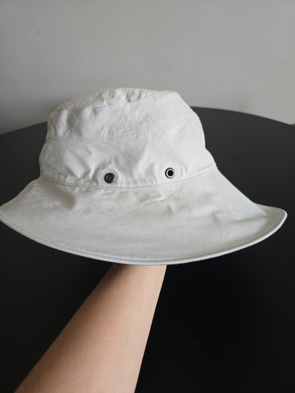 ​Arc'teryx Vintage Cotton Bucket Sun Hat Wide Brim Grey Beige EUC - Picture 7 of 12